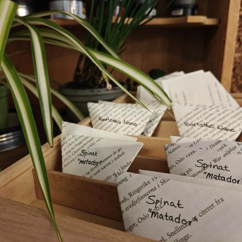 Papirposer med plantefrø